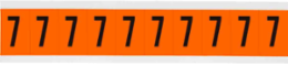 Outdoor Utility Pressure Sensitive Vinyl Number Labels - 2" H, Black on Orange, 7