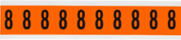 Outdoor Utility Pressure Sensitive Vinyl Number Labels - 2" H, Black on Orange, 8