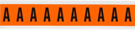 Outdoor Utility Pressure Sensitive Vinyl Letter Labels - 2" H, Black on Orange, A