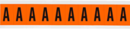 Outdoor Utility Pressure Sensitive Vinyl Letter Labels - 2" H, Black on Orange, A