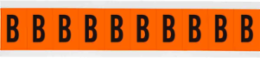Outdoor Utility Pressure Sensitive Vinyl Letter Labels - 2" H, Black on Orange, B