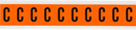 Outdoor Utility Pressure Sensitive Vinyl Letter Labels - 2" H, Black on Orange, C