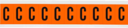 Outdoor Utility Pressure Sensitive Vinyl Letter Labels - 2" H, Black on Orange, C