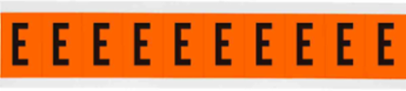 Outdoor Utility Pressure Sensitive Vinyl Letter Labels - 2" H, Black on Orange, E