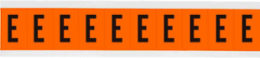 Outdoor Utility Pressure Sensitive Vinyl Letter Labels - 2" H, Black on Orange, E