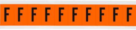 Outdoor Utility Pressure Sensitive Vinyl Letter Labels - 2" H, Black on Orange, F