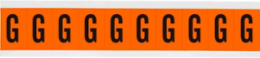Outdoor Utility Pressure Sensitive Vinyl Letter Labels - 2" H, Black on Orange, G