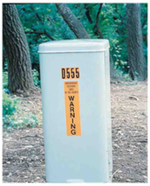 Outdoor Utility Pressure Sensitive Vinyl Letter Labels - 2" H, Black on Orange, H
