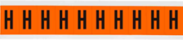 Outdoor Utility Pressure Sensitive Vinyl Letter Labels - 2" H, Black on Orange, H