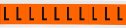 Outdoor Utility Pressure Sensitive Vinyl Letter Labels - 2" H, Black on Orange, L