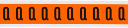Outdoor Utility Pressure Sensitive Vinyl Letter Labels - 2" H, Black on Orange, Q