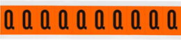 Outdoor Utility Pressure Sensitive Vinyl Letter Labels - 2" H, Black on Orange, Q