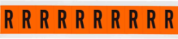 Outdoor Utility Pressure Sensitive Vinyl Letter Labels - 2" H, Black on Orange, R