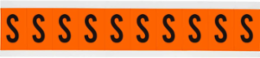 Outdoor Utility Pressure Sensitive Vinyl Letter Labels - 2" H, Black on Orange, S