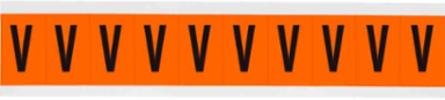 Outdoor Utility Pressure Sensitive Vinyl Letter Labels - 2" H, Black on Orange, V