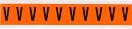 Outdoor Utility Pressure Sensitive Vinyl Letter Labels - 2" H, Black on Orange, V