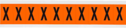 Outdoor Utility Pressure Sensitive Vinyl Letter Labels - 2" H, Black on Orange, X