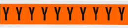 Outdoor Utility Pressure Sensitive Vinyl Letter Labels - 2" H, Black on Orange, Y