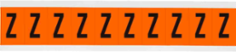 Outdoor Utility Pressure Sensitive Vinyl Letter Labels - 2" H, Black on Orange, Z