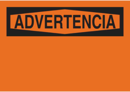Blank ADVERTENCIA Sign 10 Inch H x 14 Inch W Fiberglass - Durable, Outdoor Use