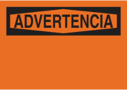 Blank ADVERTENCIA Sign 10 Inch H x 14 Inch W Aluminum, Non-Reflective, Abrasion-Resistant