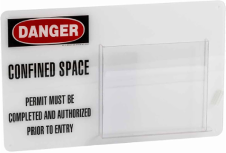 Confined Space Sign/Permit Holder, 12" H x 19" W