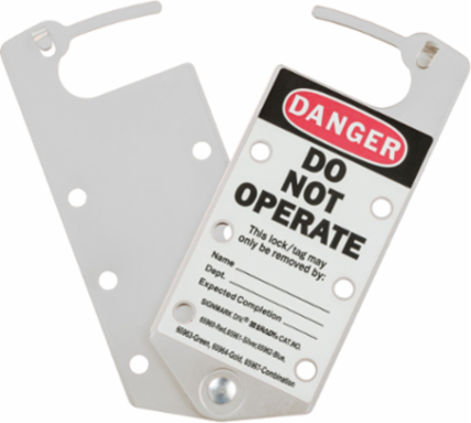Labeled Group Lockout Hasps, Silver, Pack /5