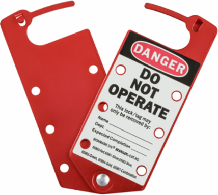 Labeled Group Lockout Hasps, 3 Inch Wide x 7.512 Inch High, Pack of 5