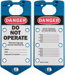 Labeled Group Lockout Hasps, Blue, Pack /5