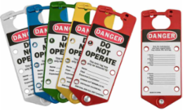 Labeled Group Lockout Hasp, Aluminum, 7.512 Inch Height, 3 Inch Width, 6 Padlocks