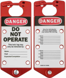 Red Labeled Group Lockout Hasp