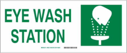 Eye Wash Station Sign, 7" H x 17" W x 0.1" D, Fiberglass