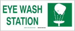 Eye Wash Station Sign, 7" H x 17" W x 0.1" D, Fiberglass