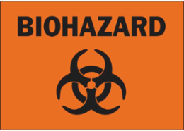 Biohazard Sign, 10 Inch H x 14 Inch W x 0.1 Inch D, Durable Fiberglass, Outdoor Use