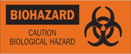 BIOHAZARD Caution Sign 7 Inch H x 17 Inch W, Fiberglass, Abrasion & Chemical Resistant
