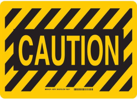 Caution Sign, 10" H x 14" W x 0.1" D, Fiberglass
