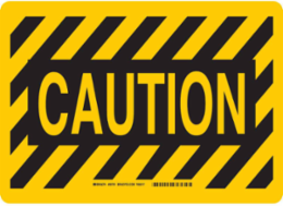 Caution Sign, 10" H x 14" W x 0.1" D, Fiberglass