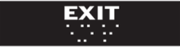 Braille ADA Sign, 2 Inch H x 8 Inch W, White on Black, Plastic, ADA Compliant