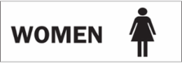 Women Sign, 4" H x 12" W x 0.1" D, Fiberglass