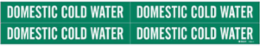 Domestic Cold Water Pipe Marker, 1.125" H x 7" W, Card of 4 Each, Fits Pipes 0.75" Dia. Thru 2.375" Dia.