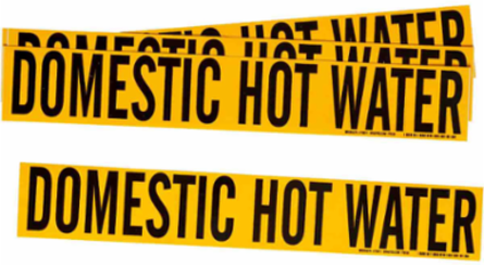 Domestic Hot Water Pipe Marker, 2.25" H x 14" W, Fits Pipes 2.5" Dia. Thru 7.875" Dia.