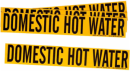 Domestic Hot Water Pipe Marker, 2.25" H x 14" W, Fits Pipes 2.5" Dia. Thru 7.875" Dia.