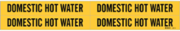 Domestic Hot Water Pipe Marker, 1.125" H x 7" W, Card of 4 Each, Fits Pipes 0.75" Dia. Thru 2.375" Dia.