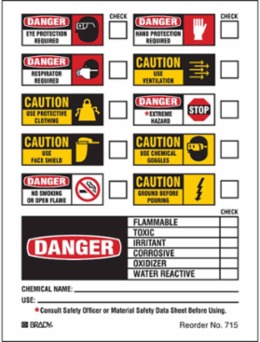 Printed Graphics, 4.5" H x 6" W, Black/Red/Yellow on White, Pack of 100 Labels