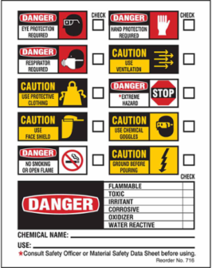 Printed Graphics, 4.5" H x 2.25" W, Black/Red/Yellow on White, Pack of 100 Labels