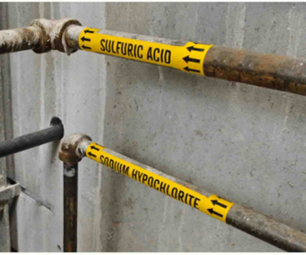 NATURAL GAS Pipe Marker, 1.125" H x 7" W, Card of 4 Each, Fits Pipes 0.75" Dia. Thru 2.375" Dia.