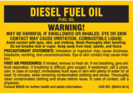 WARNING! MAY BE HARMFUL IF SWALLOWED OR INHALED. EYE OR SKIN CONTACT MAY CAUSE IRRITATION. COMBUSTIBLE LIQUID…, 2" H x 2" W, Black on Yellow, Pack of 25 Labels