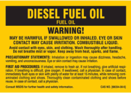 WARNING! MAY BE HARMFUL IF SWALLOWED OR INHALED. EYE OR SKIN CONTACT MAY CAUSE IRRITATION. COMBUSTIBLE LIQUID…, 2" H x 5" W, Black on Yellow, Pack of 25 Labels