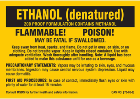 FLAMMABLE! POISON! MAY BE FATAL IF SWALLOWED…, 3.5" H x 5" W, Black on Yellow, Pack of 25 Labels