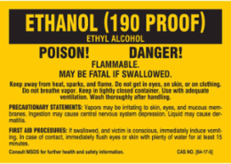 POISON! DANGER! FLAMMABLE. MAY BE FATAL IF SWALLOWED…, 3.5" H x 5" W, Black on Yellow, Pack of 25 Labels
